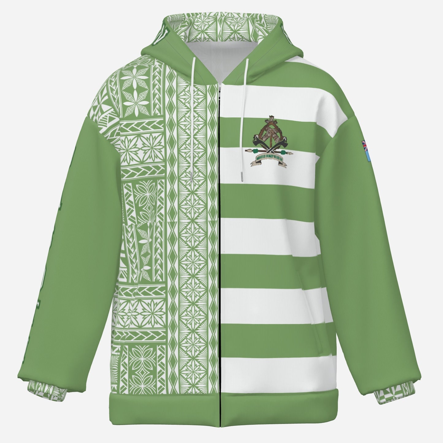 All-Over Print Men's Hoodie Zip Up Long Sleeve "Nakelo Rugby"