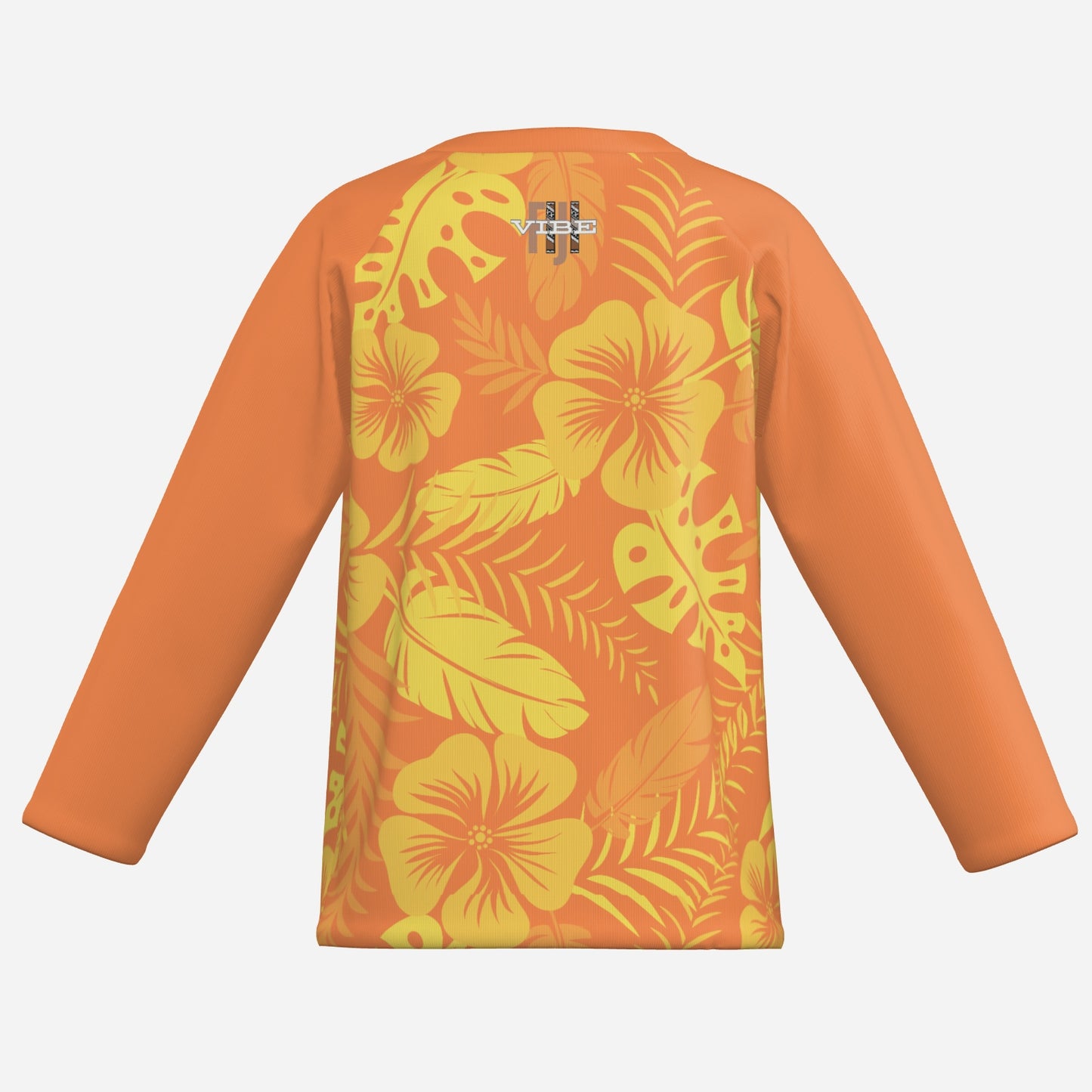 All-Over Print Girls Long Sleeve Pajamas "FijiVibe" Yellow/Orange Floral