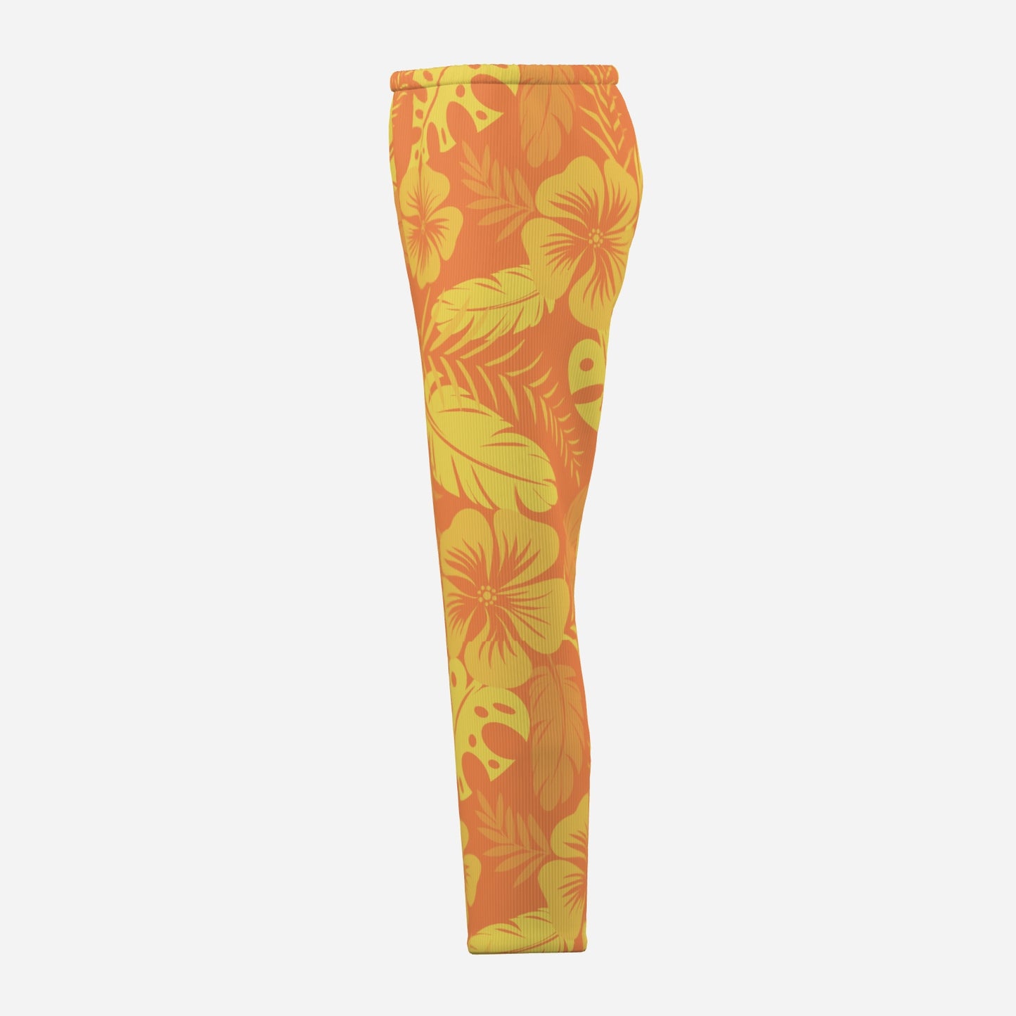 All-Over Print Girl's Elastic Waist Pajama Pants "FijiVibe" Yellow/Orange Floral