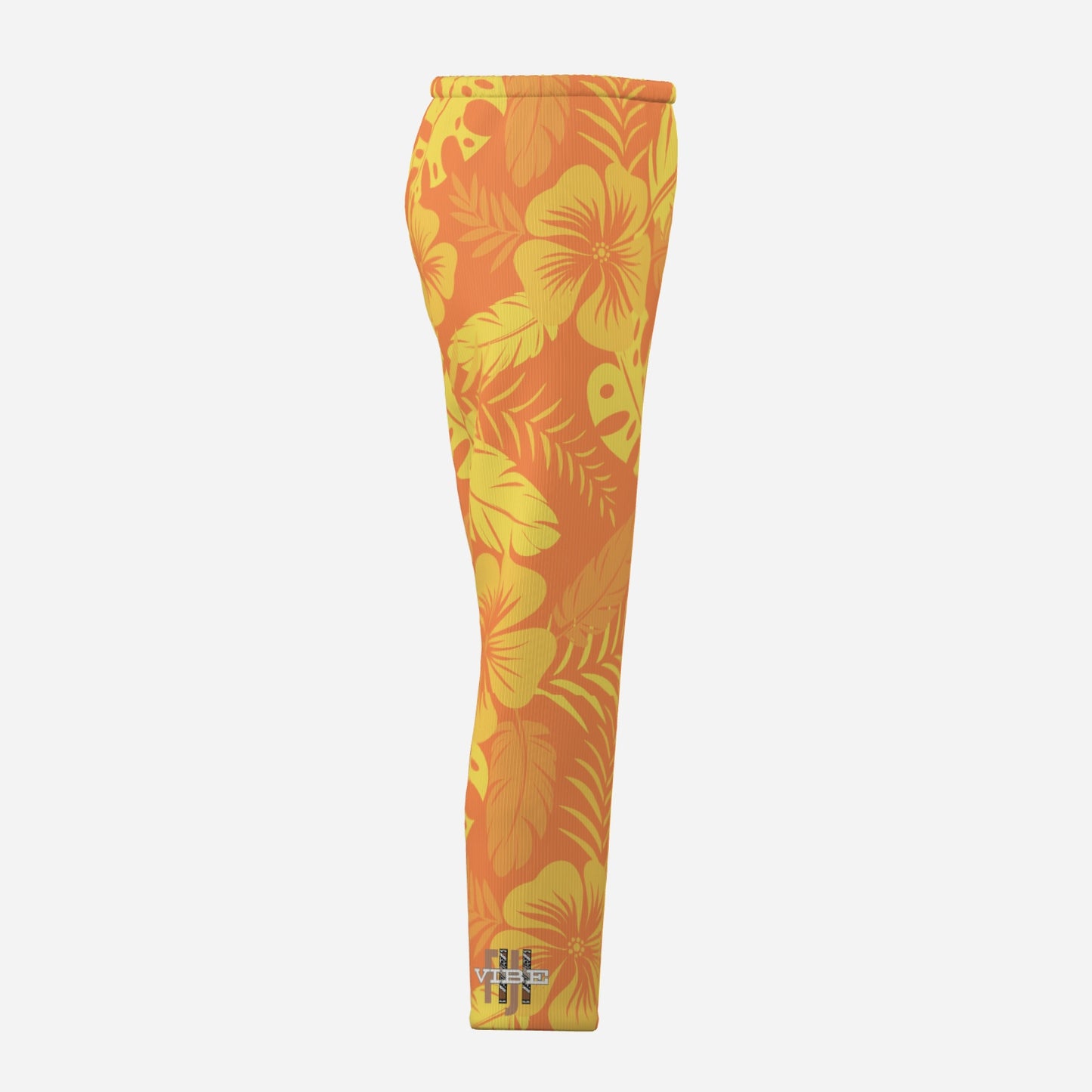 All-Over Print Girl's Elastic Waist Pajama Pants "FijiVibe" Yellow/Orange Floral