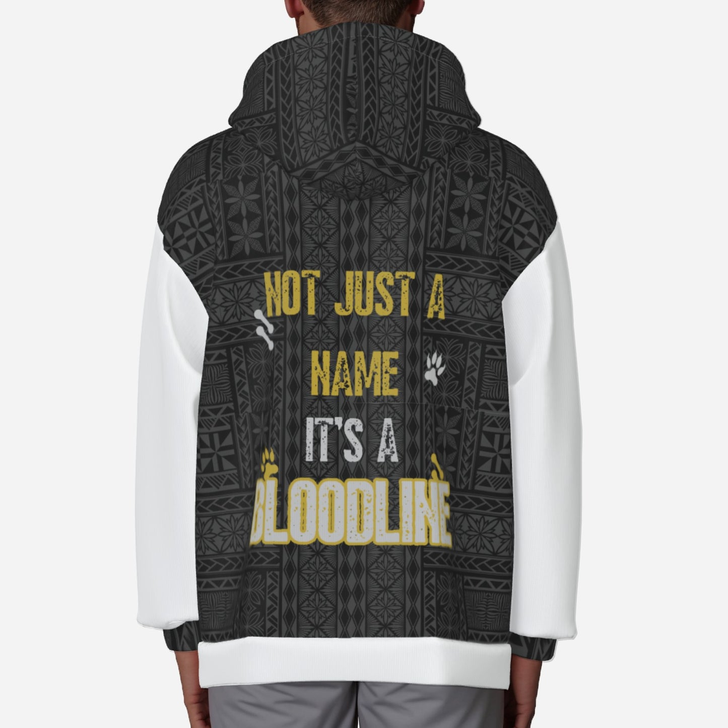 All-Over Print Men's Hoodie Zip Up Long Sleeve - Royal Bloodline "Not just a Name. It's a Bloodline"