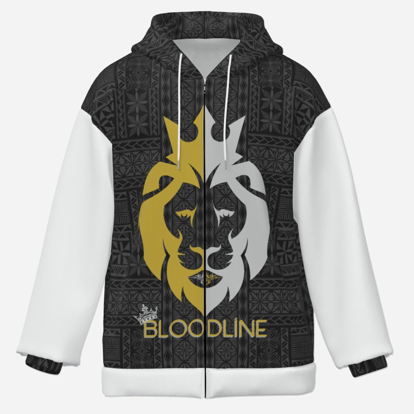 All-Over Print Men's Hoodie Zip Up Long Sleeve - Royal Bloodline "Not just a Name. It's a Bloodline"