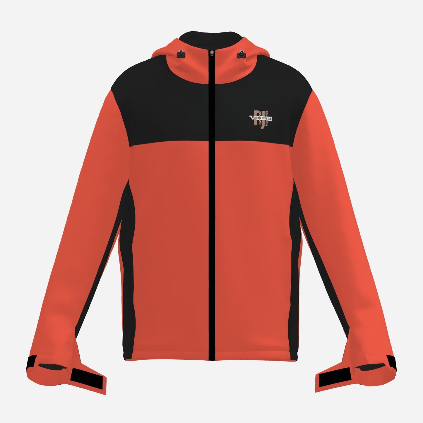 "FijiVibe" (Burnt Orange) Men's Double Layer Windproof Zipper Jacket
