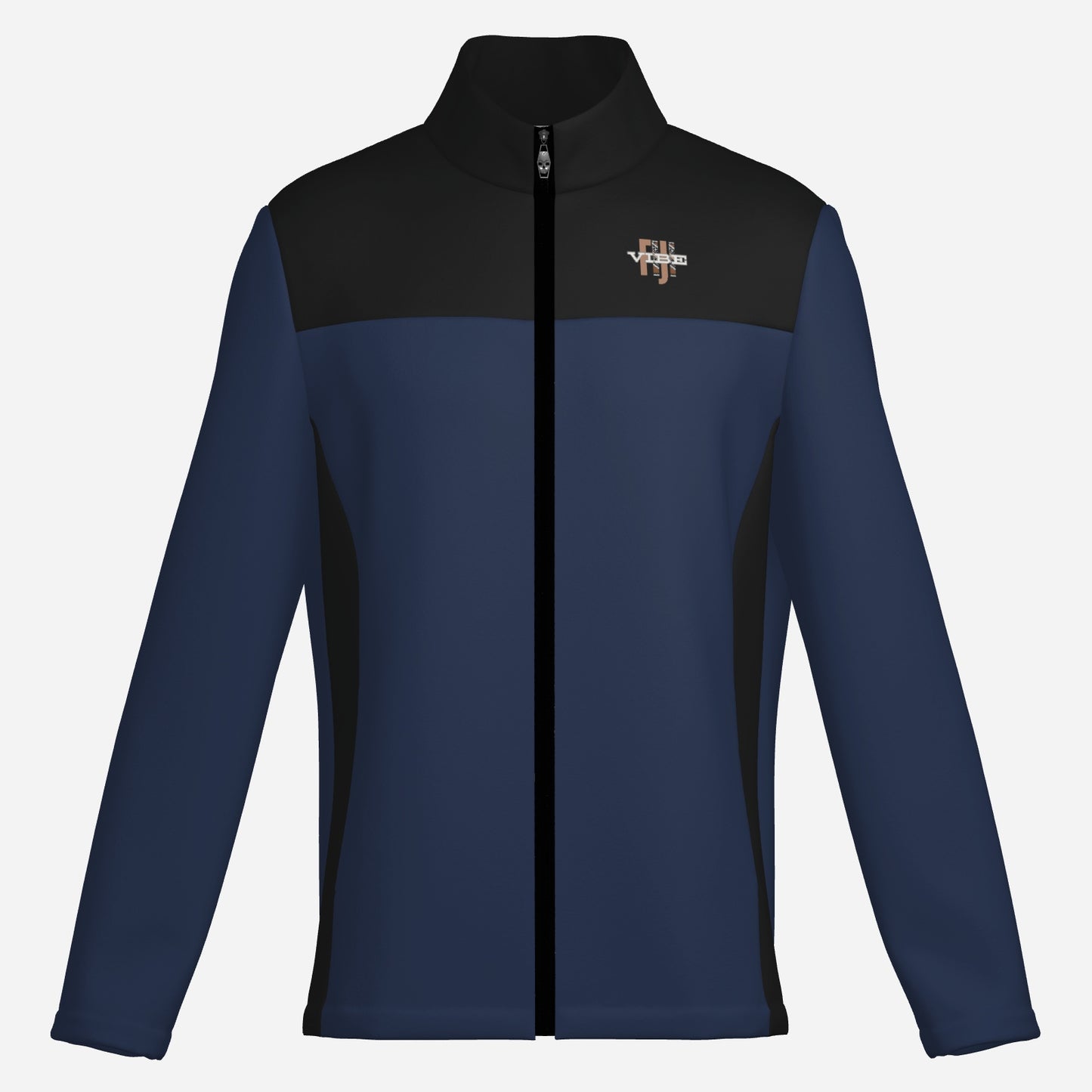 "FijiVibe" (Dark Blue) Men's Lightweight Fleece Jacket Soft Warm Outwear with Zipper Pockets