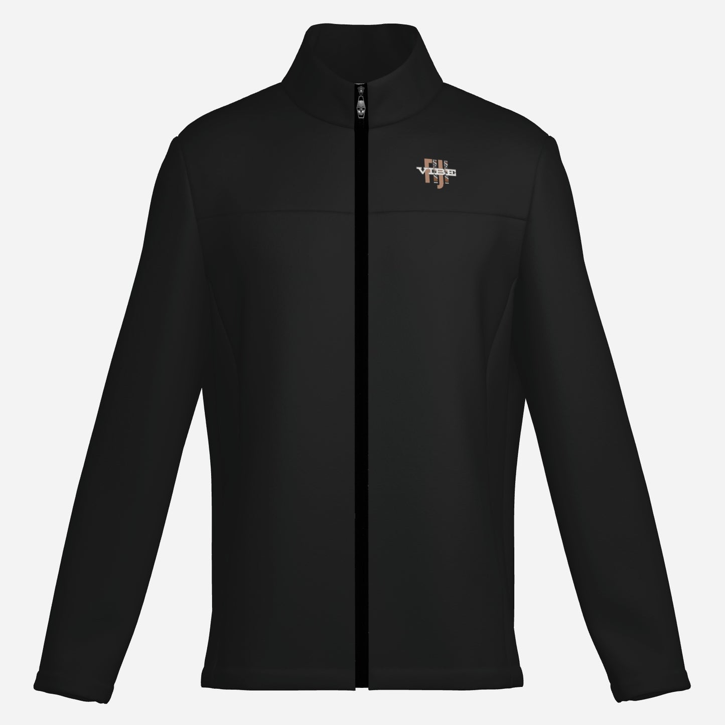"FijiVibe" (Black) Men's Lightweight Fleece Jacket Soft Warm Outwear with Zipper Pockets