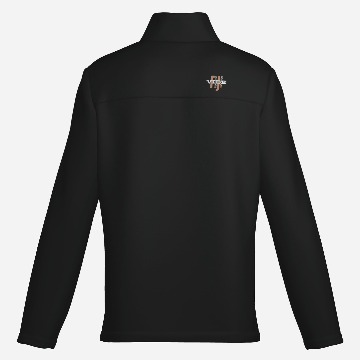 "FijiVibe" (Black) Men's Lightweight Fleece Jacket Soft Warm Outwear with Zipper Pockets