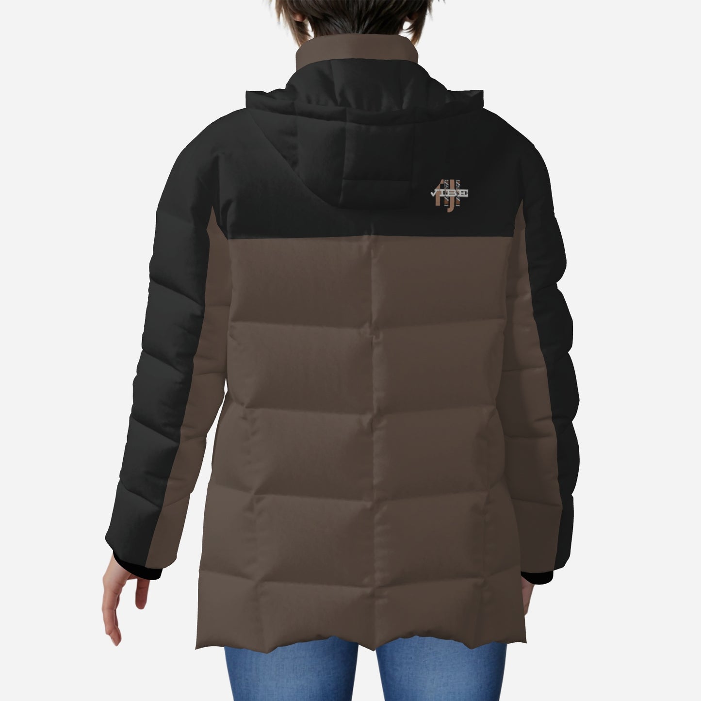 "FijiVibe" (Dark Brown) Women's Zipper Thicken Jacket Coat