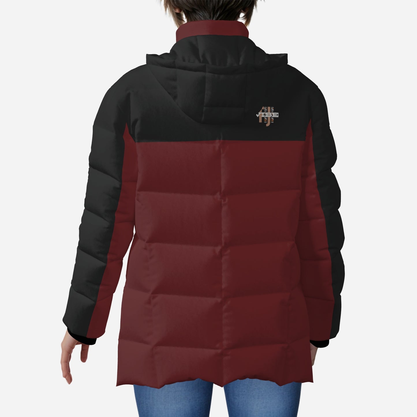 "FijiVibe" (Dark Red) Women's Zipper Thicken Jacket Coat