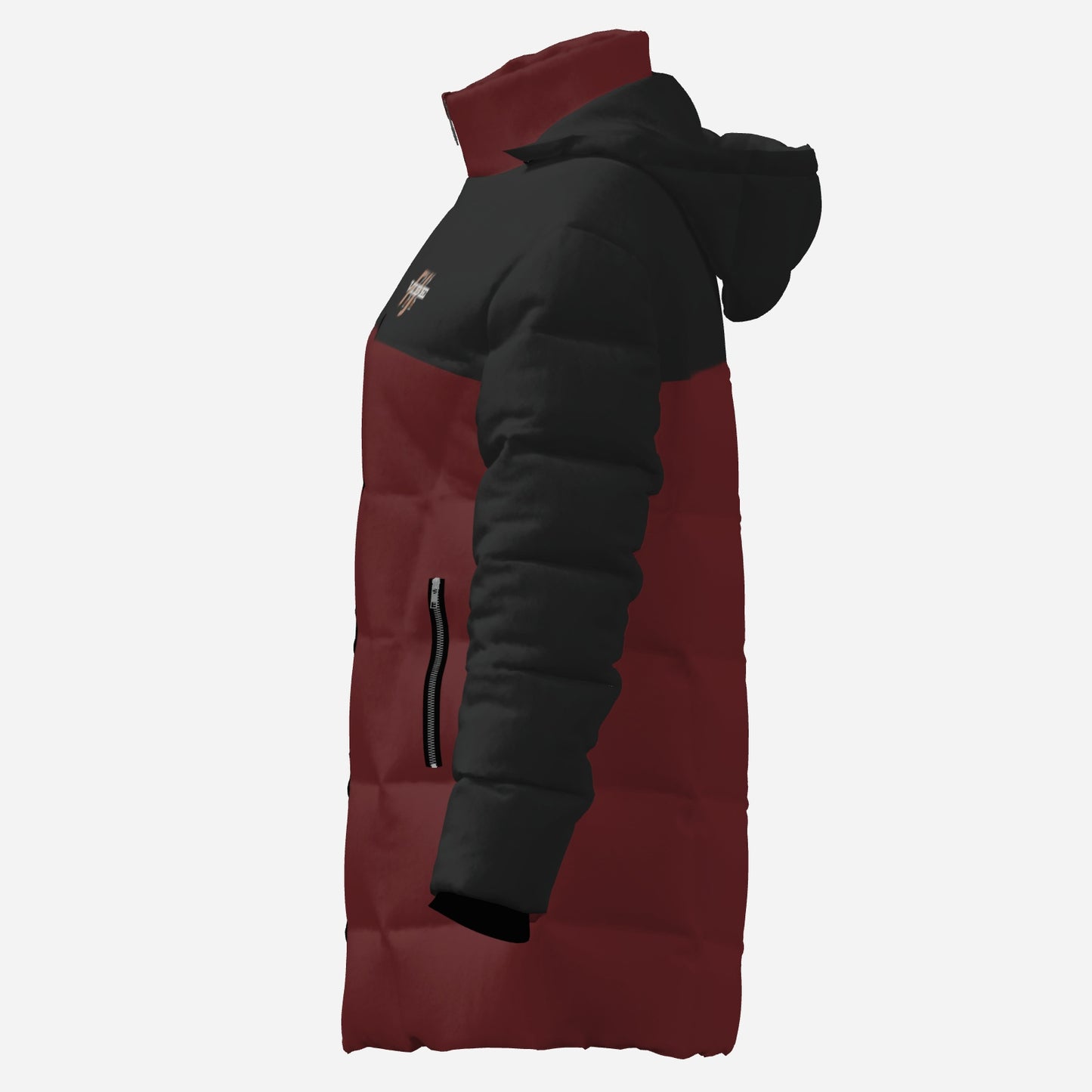"FijiVibe" (Dark Red) Women's Zipper Thicken Jacket Coat