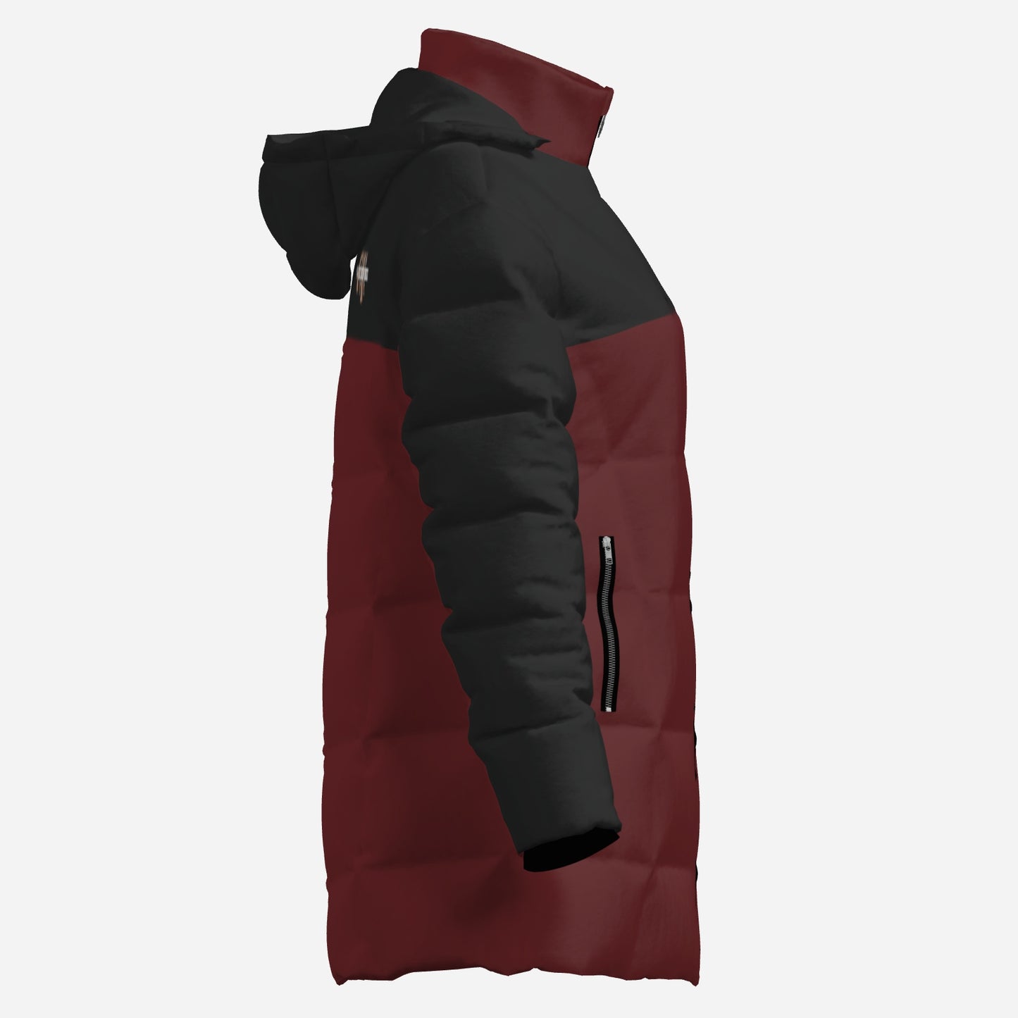 "FijiVibe" (Dark Red) Women's Zipper Thicken Jacket Coat