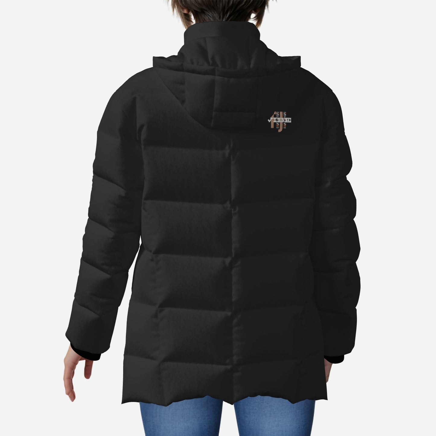 "FijiVibe" (Black) Women's Zipper Thicken Jacket Coat