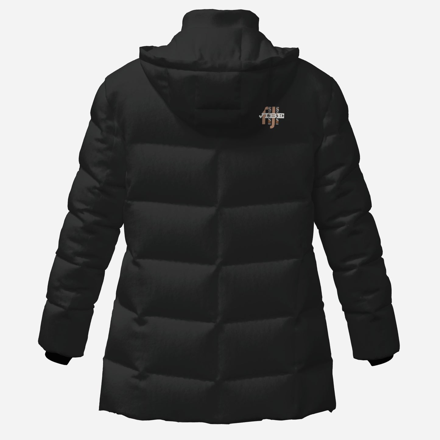 "FijiVibe" (Black) Women's Zipper Thicken Jacket Coat