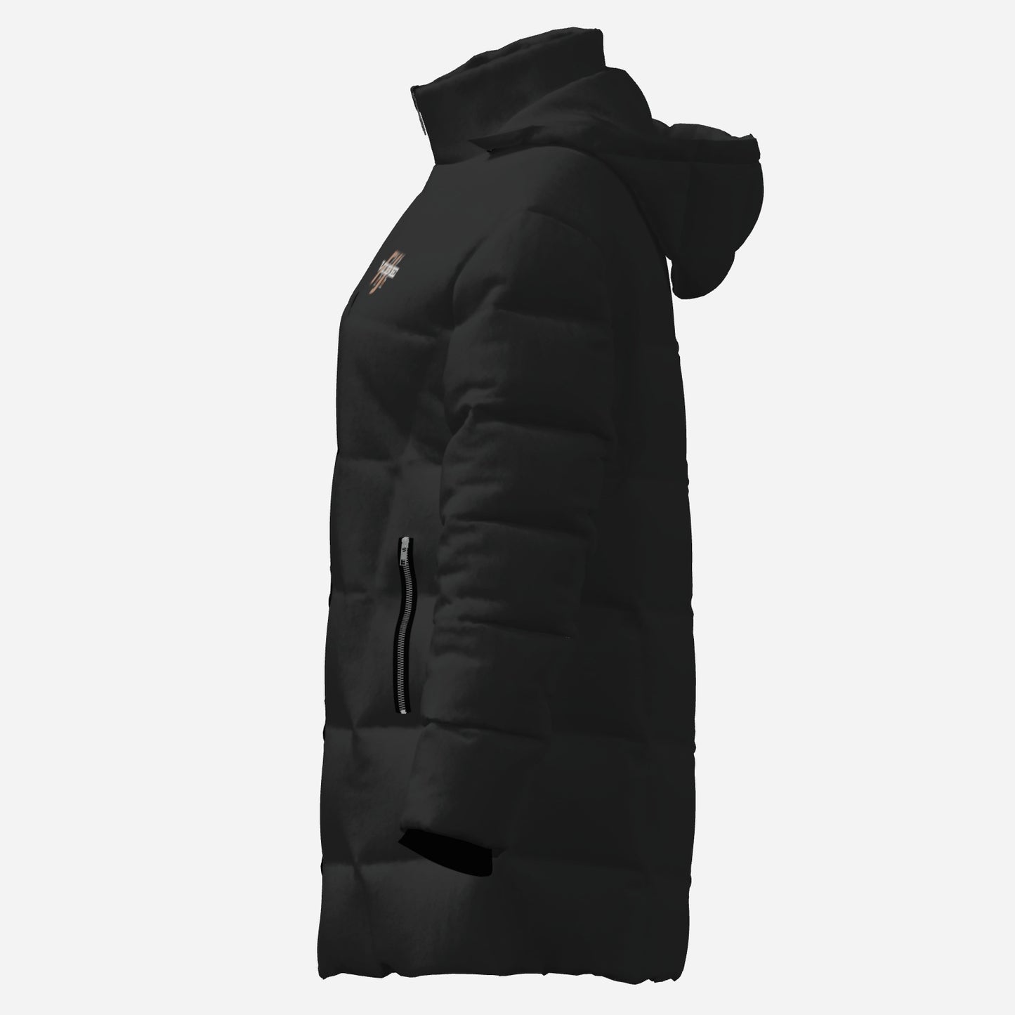 "FijiVibe" (Black) Women's Zipper Thicken Jacket Coat