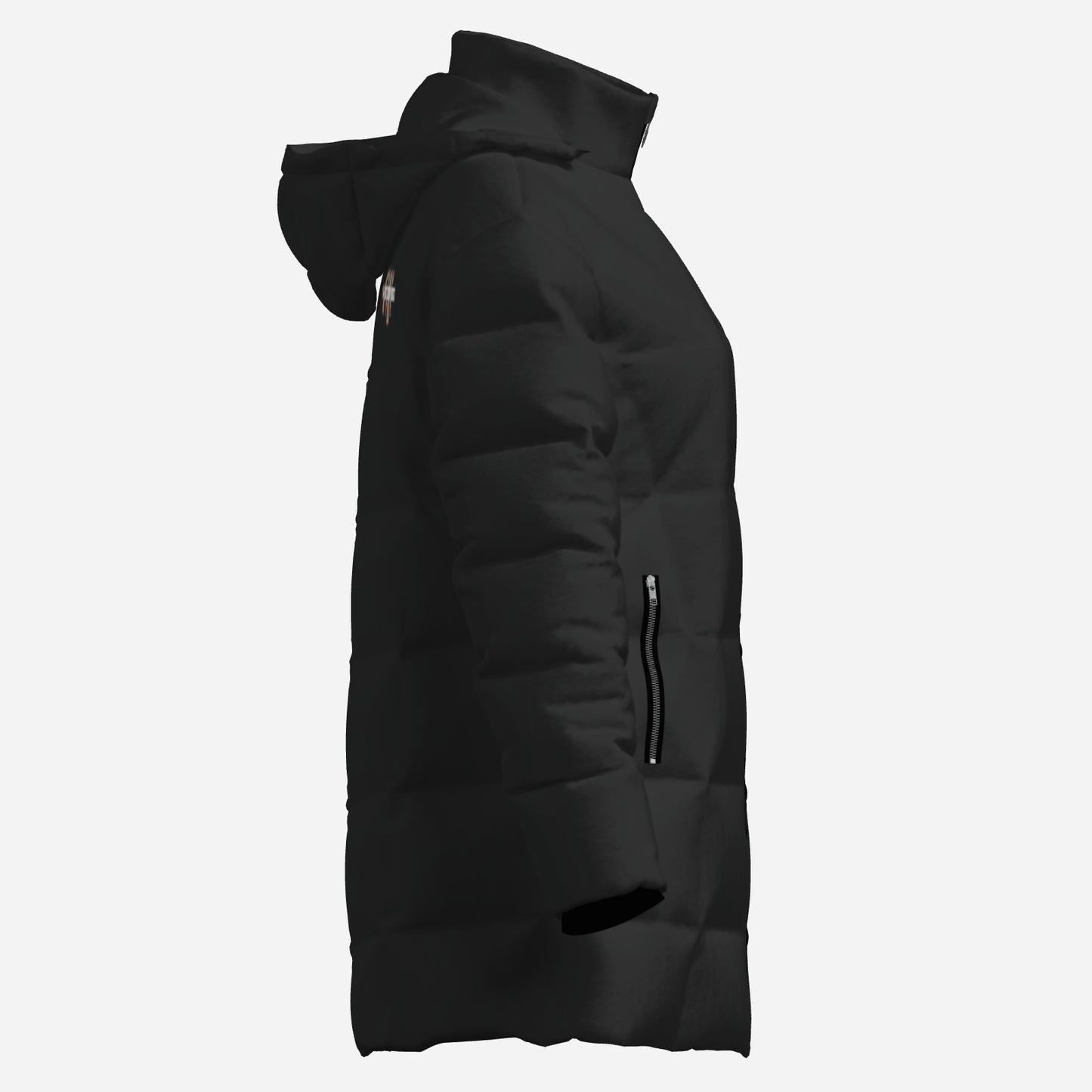 "FijiVibe" (Black) Women's Zipper Thicken Jacket Coat