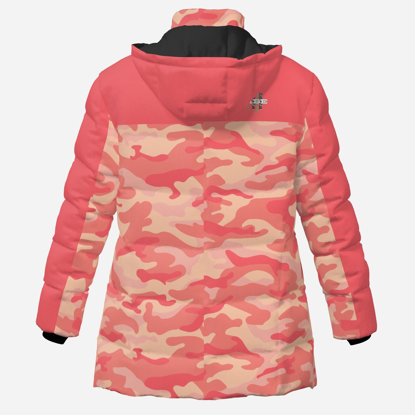 "FijiVibe" (Coral Camo) Women's Zipper Thicken Jacket Coat