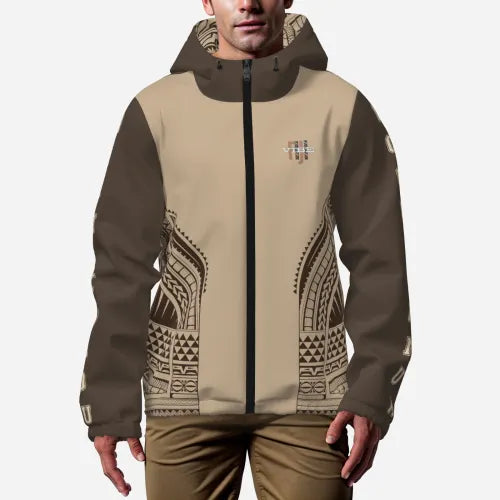 All-Over Print Men's Lightweight Windbreaker Breathable Hooded Jacket - Fiji "Noqu Kalou, Noqu Vanua"