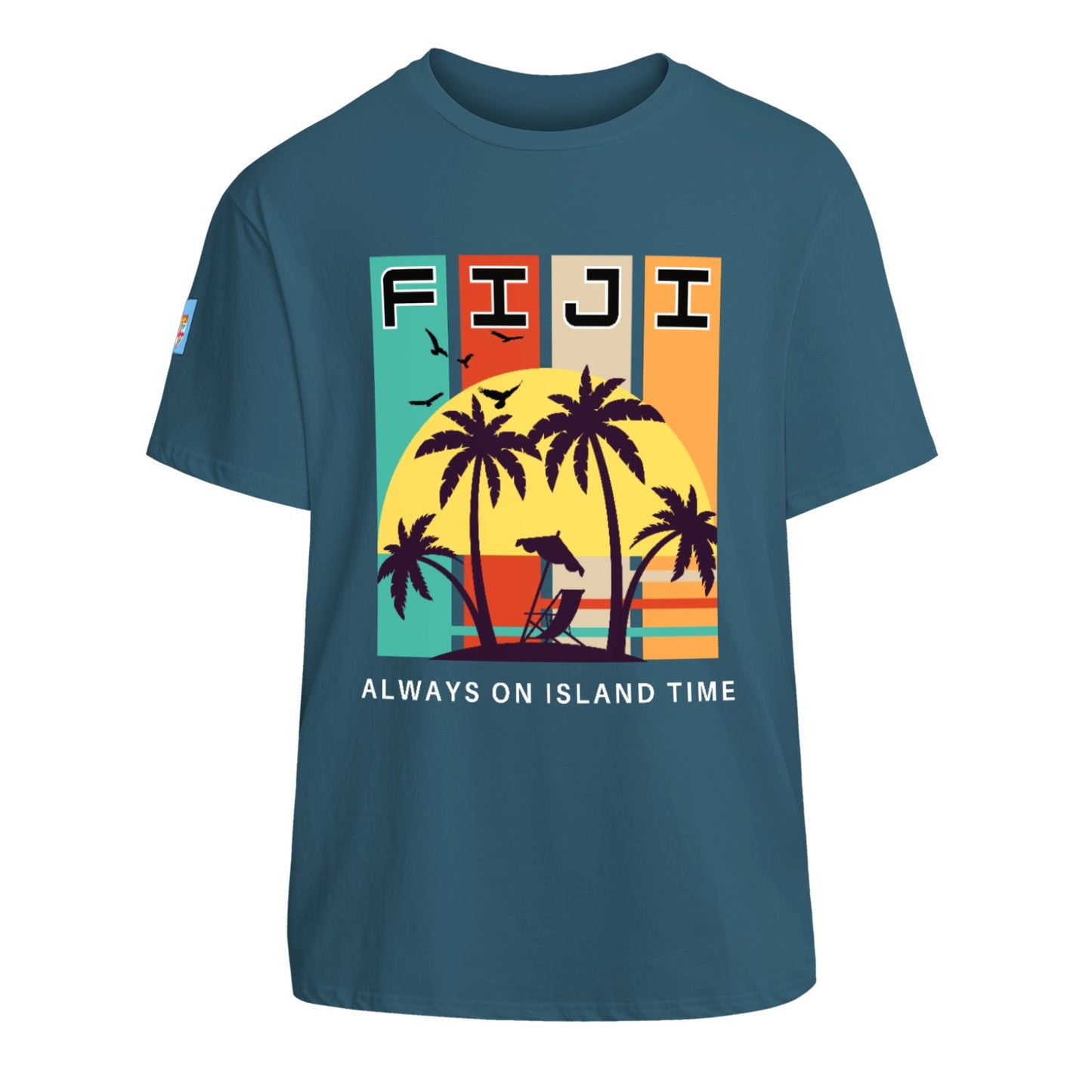 Simple Print Unisex Cotton T-Shirt With Short Sleeve - FijiVibe "Fiji, Always on Island time"