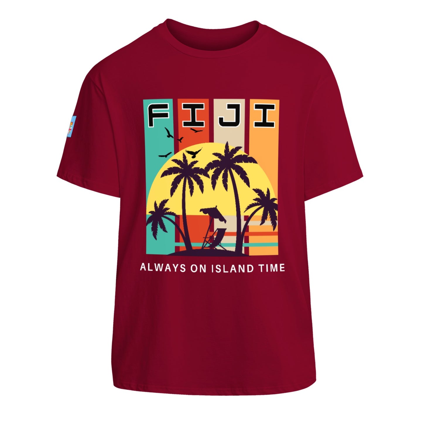 Simple Print Unisex Cotton T-Shirt With Short Sleeve - FijiVibe "Fiji, Always on Island time"