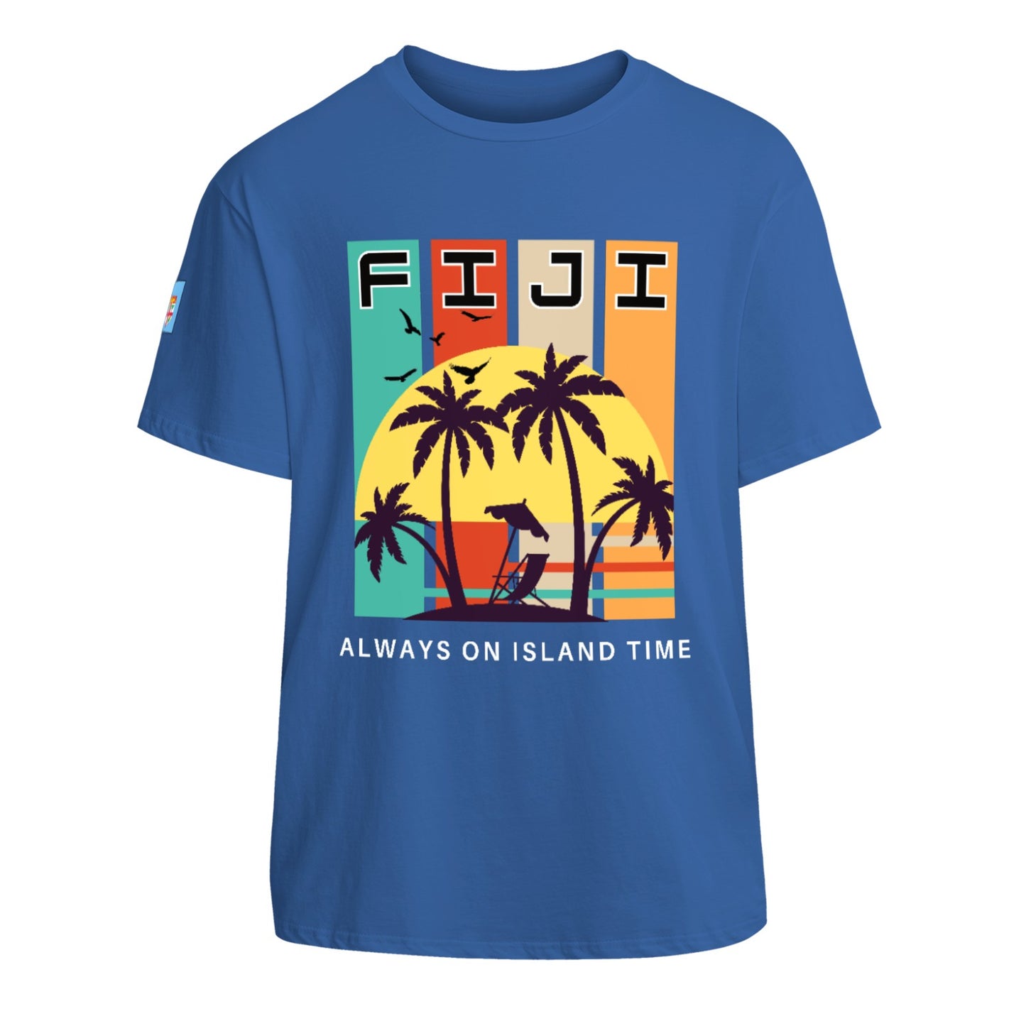 Simple Print Unisex Cotton T-Shirt With Short Sleeve - FijiVibe "Fiji, Always on Island time"