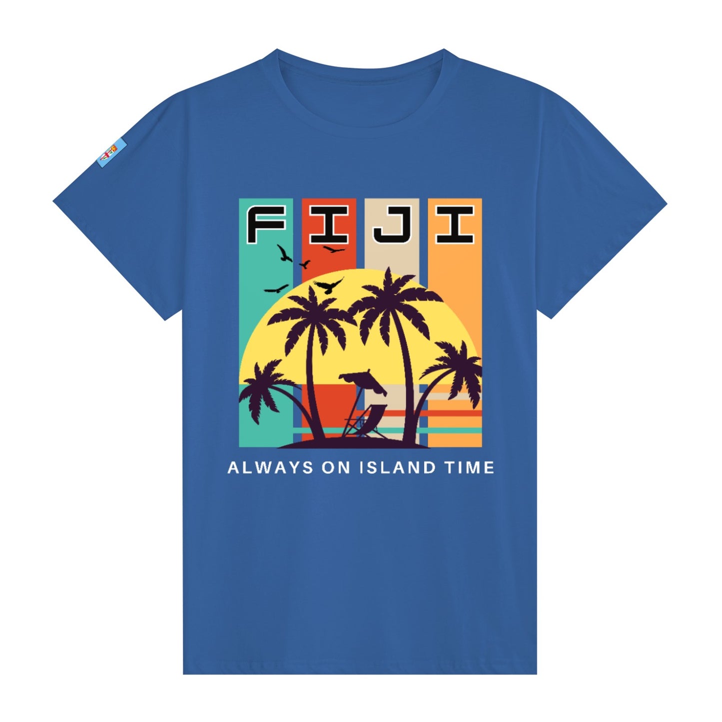 Simple Print Unisex Cotton T-Shirt With Short Sleeve - FijiVibe "Fiji, Always on Island time"