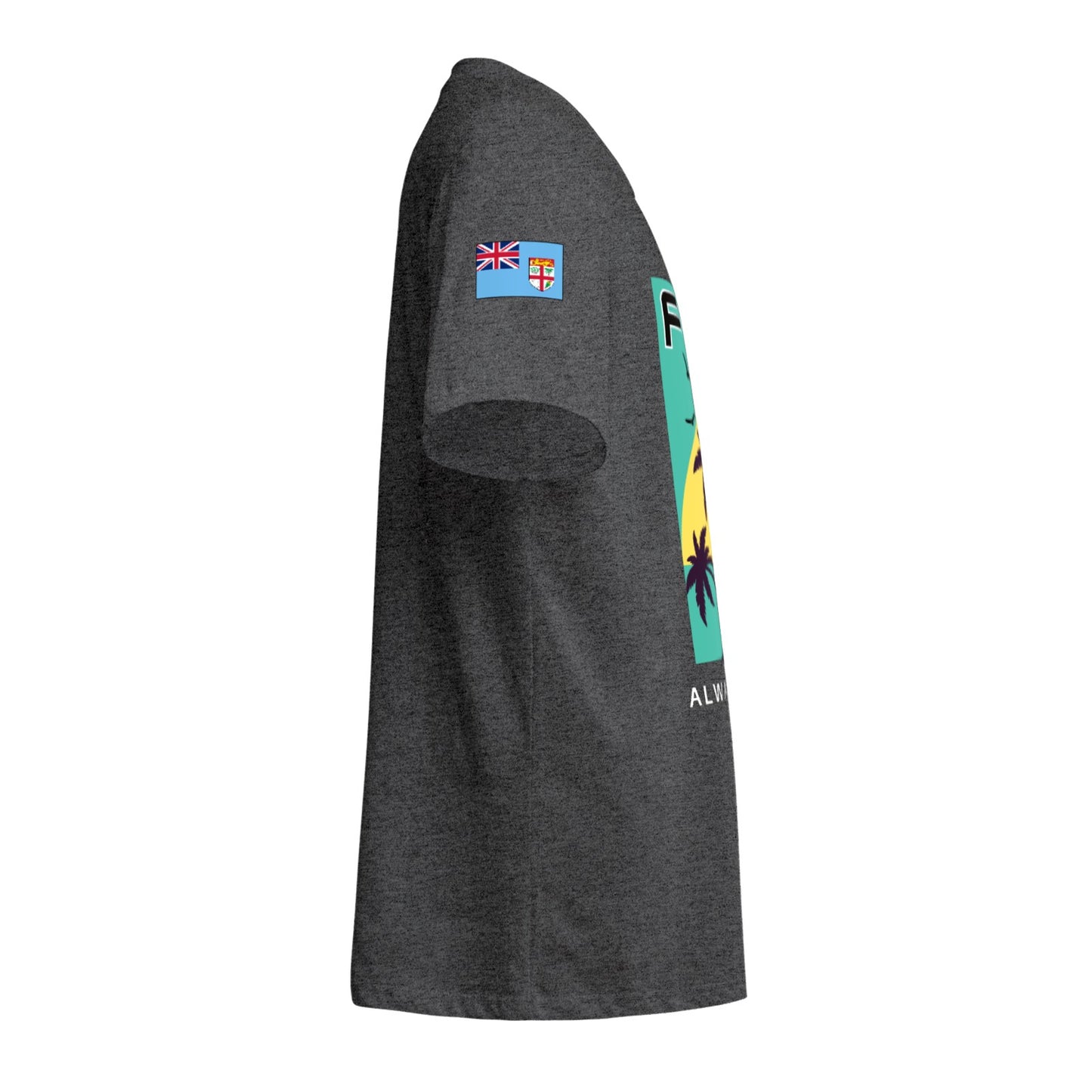 Simple Print Unisex Cotton T-Shirt With Short Sleeve - FijiVibe "Fiji, Always on Island time"
