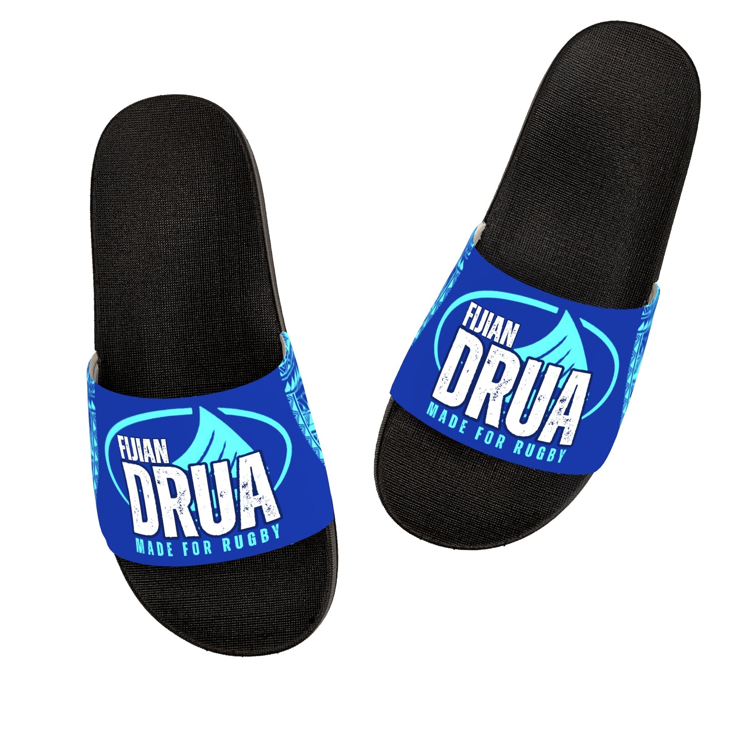 Men's Shower Slippers Beach Bathroom Sandals - FijiVibe "Fijian Drua - Made for Rugby"
