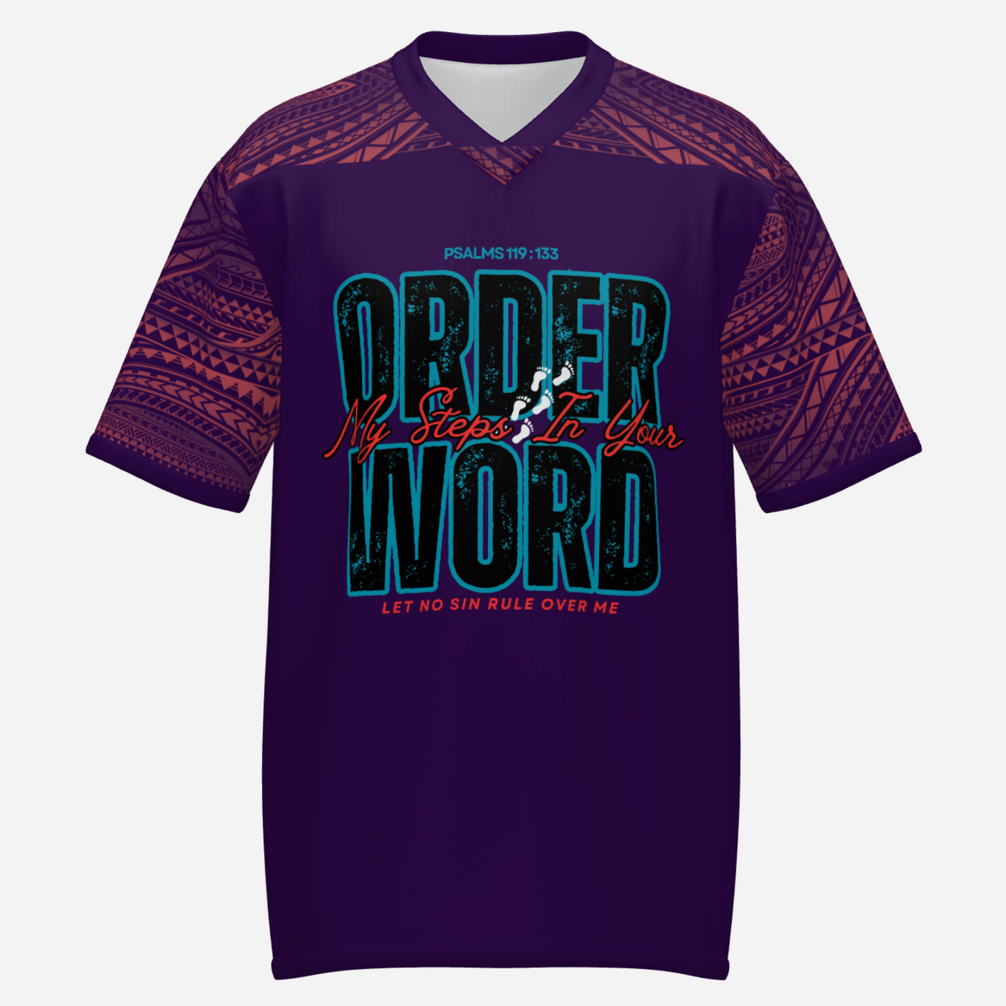 All-Over Print Men's Athletic T-Shirt Hockey Jersey - "Order my steps"