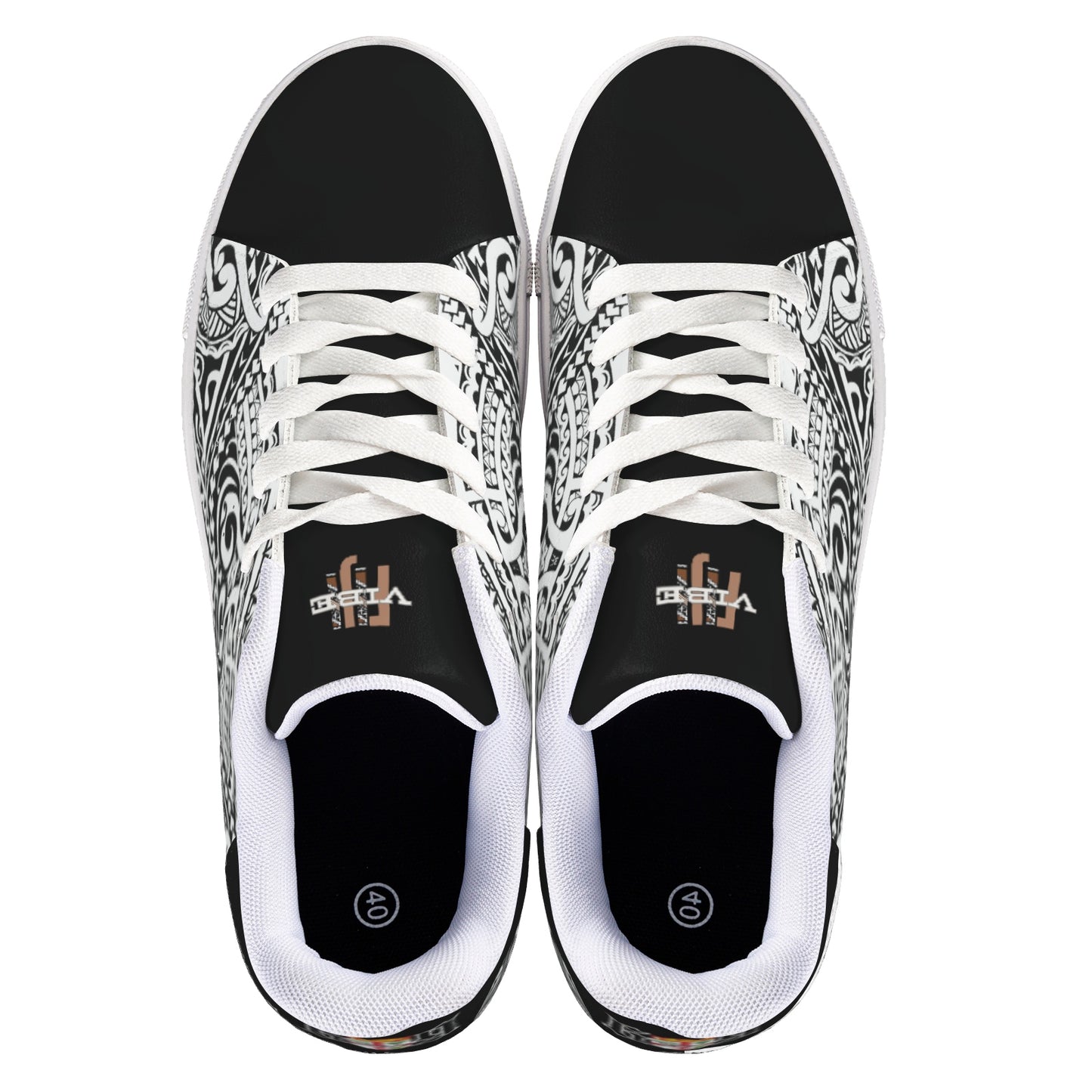 FijiVibe "6seven9" Black Tribal Unisex Sneaker Shoes