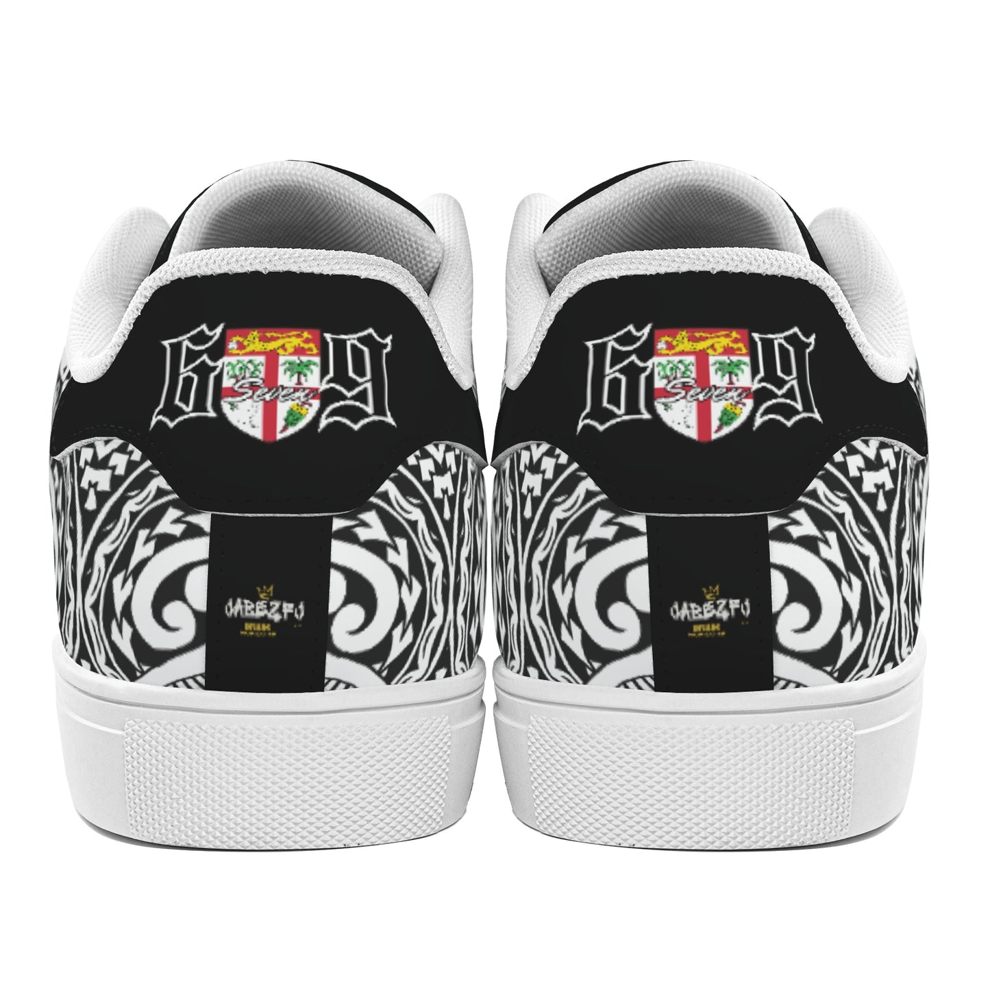 FijiVibe "6seven9" Black Tribal Unisex Sneaker Shoes