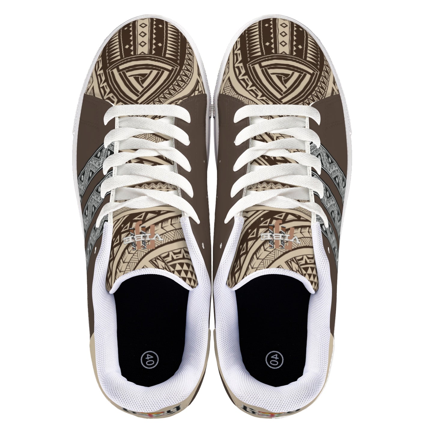 FijiVibe "6seven9" Brown Tribal Unisex Sneaker Shoes