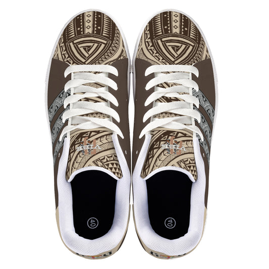 FijiVibe "6seven9" Brown Tribal Unisex Sneaker Shoes