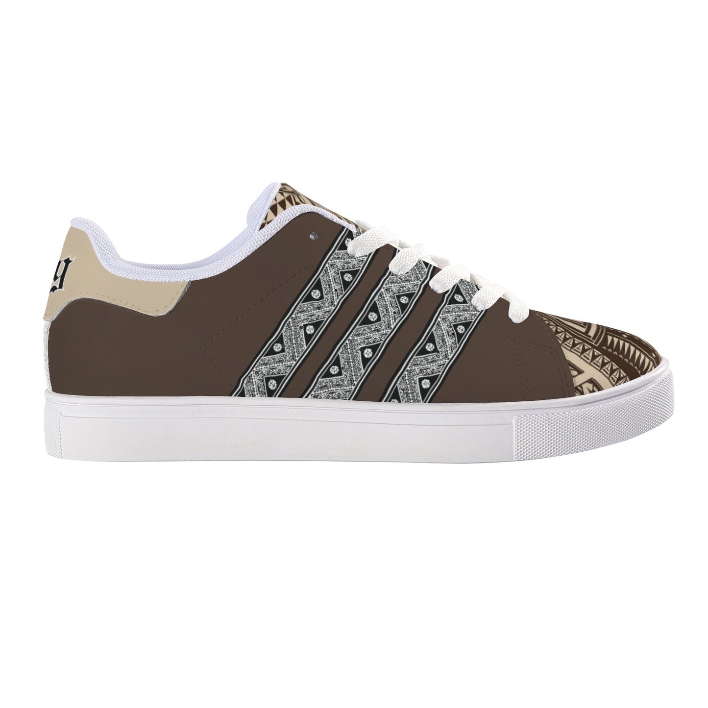 FijiVibe "6seven9" Brown Tribal Unisex Sneaker Shoes