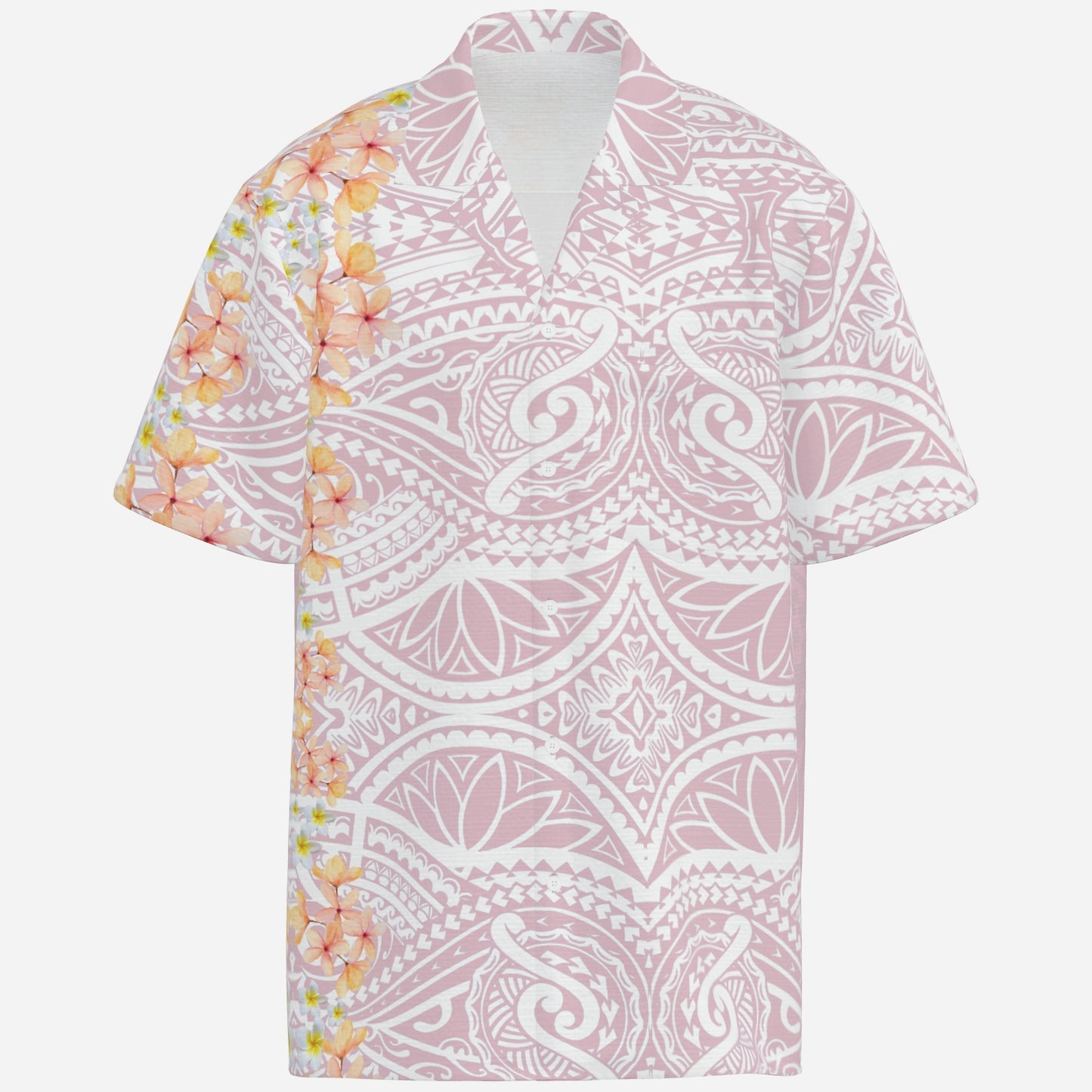 FijiVibe Pink Tribal Men's Shirt Lapel Oversized
