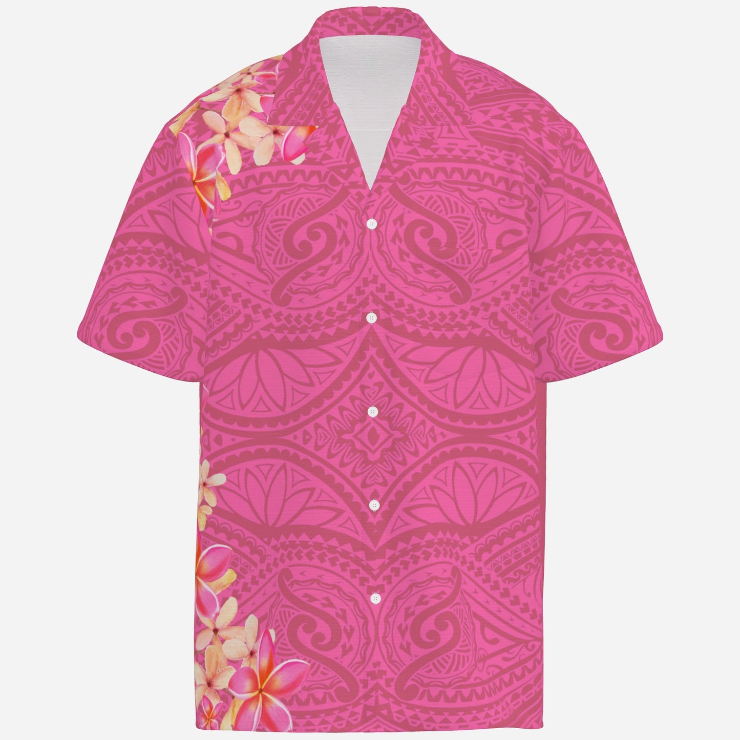 FijiVibe Pink Tribal Men's Shirt Lapel Oversized