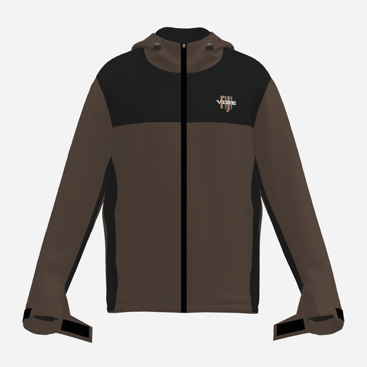 "FijiVibe" (Dark Brown) Men's Double Layer Windproof Zipper Jacket