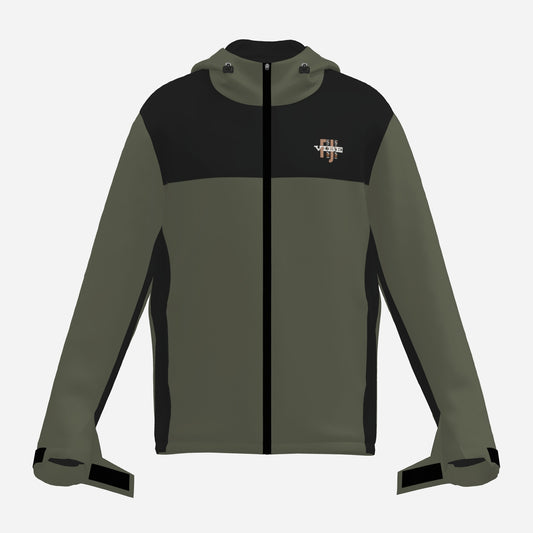 "FijiVibe" (Olive Green) Men's Double Layer Windproof Zipper Jacket