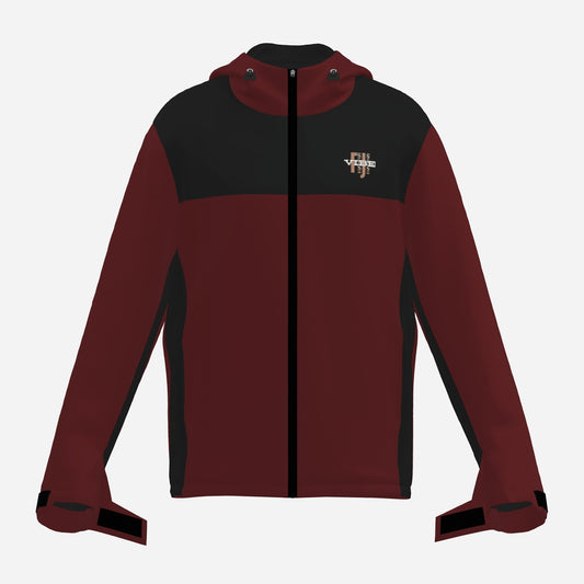 "FijiVibe" (Dark Red) Men's Double Layer Windproof Zipper Jacket