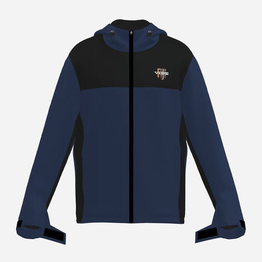 "FijiVibe" (Dark Blue) Men's Double Layer Windproof Zipper Jacket