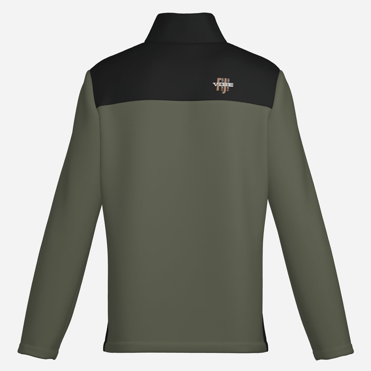"FijiVibe" (Olive Green) Men's Lightweight Fleece Jacket Soft Warm Outwear with Zipper Pockets