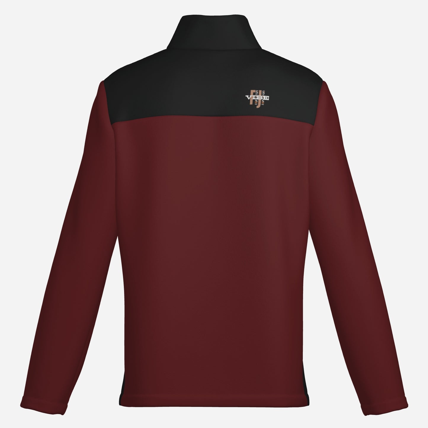 "FijiVibe" (Dark Red) Men's Lightweight Fleece Jacket Soft Warm Outwear with Zipper Pockets