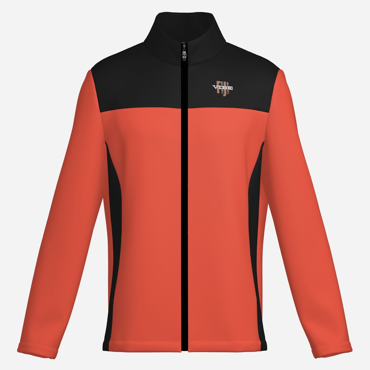 "FijiVibe" (Burnt Orange) Men's Lightweight Fleece Jacket Soft Warm Outwear with Zipper Pockets