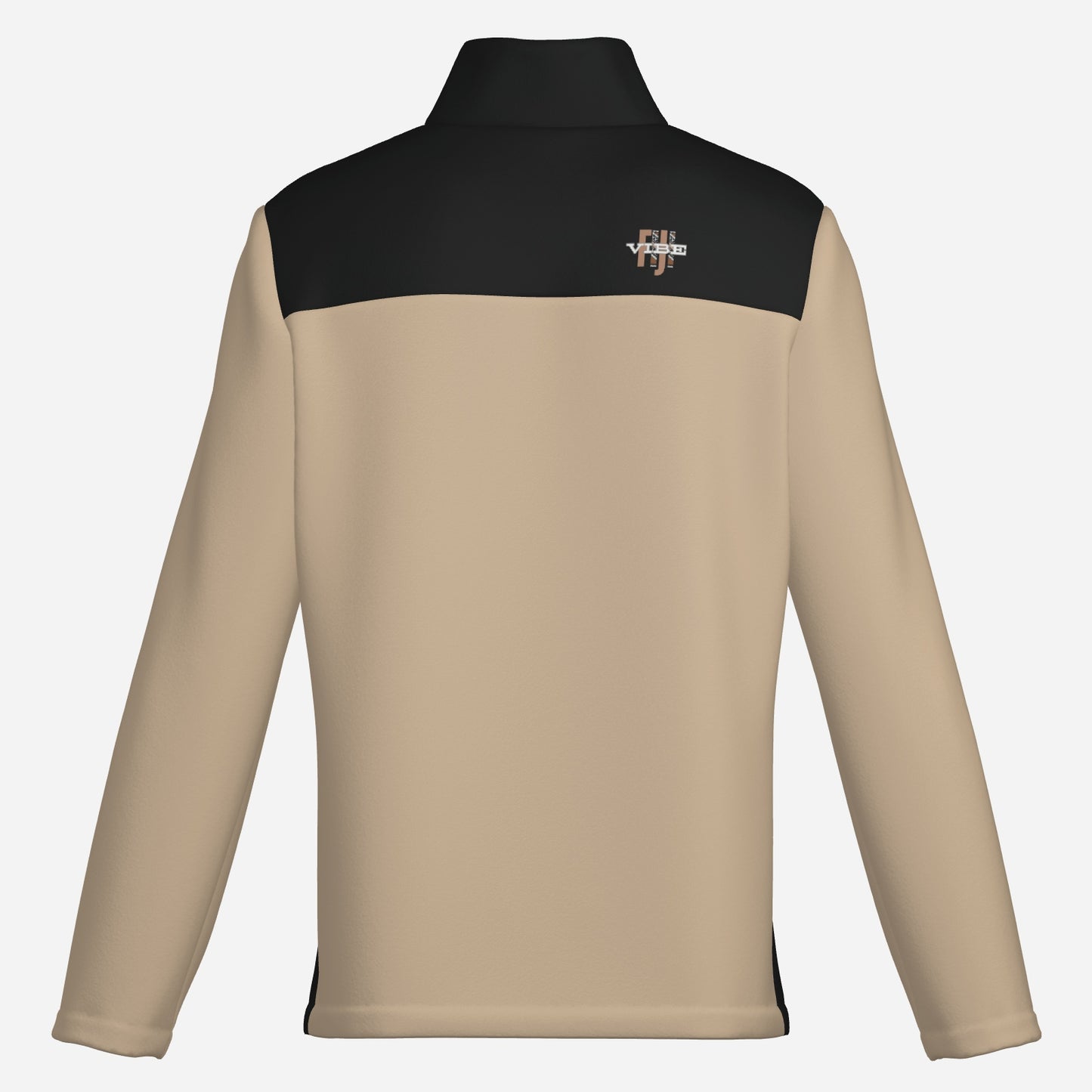 "FijiVibe" (Light Brown) Men's Lightweight Fleece Jacket Soft Warm Outwear with Zipper Pockets