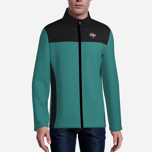 "FijiVibe" (Teale) Men's Lightweight Fleece Jacket Soft Warm Outwear with Zipper Pockets