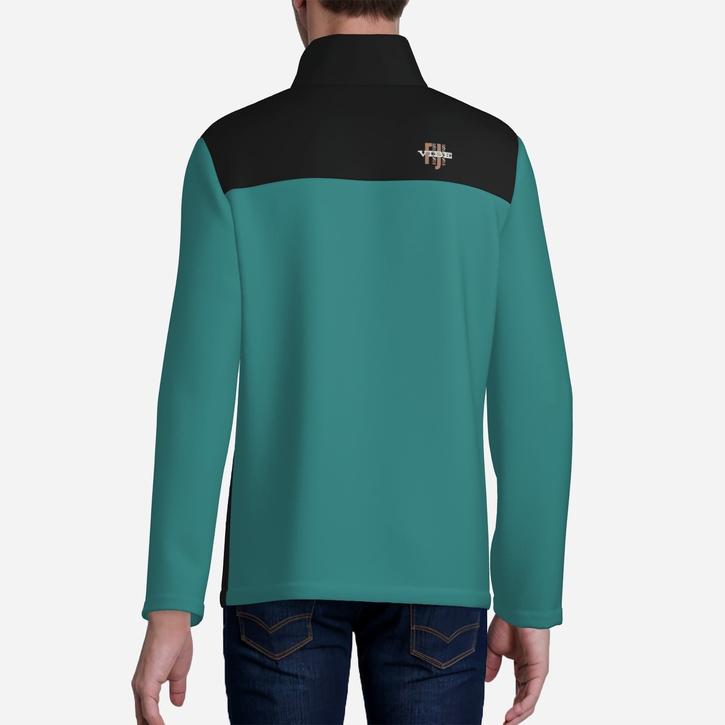 "FijiVibe" (Teale) Men's Lightweight Fleece Jacket Soft Warm Outwear with Zipper Pockets