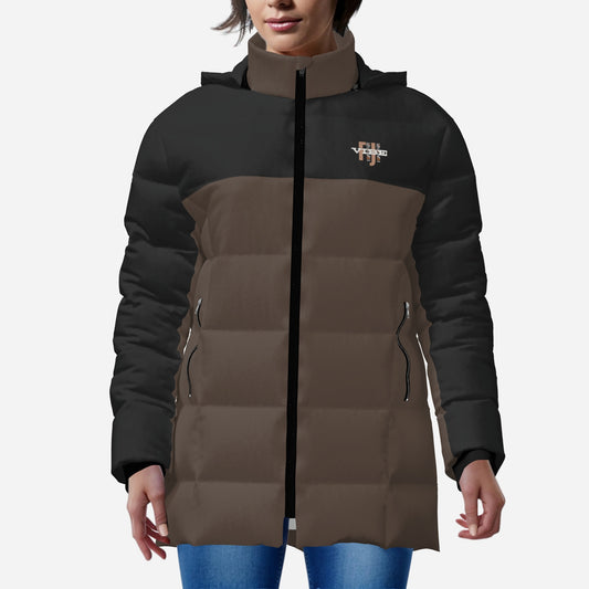 "FijiVibe" (Dark Brown) Women's Zipper Thicken Jacket Coat