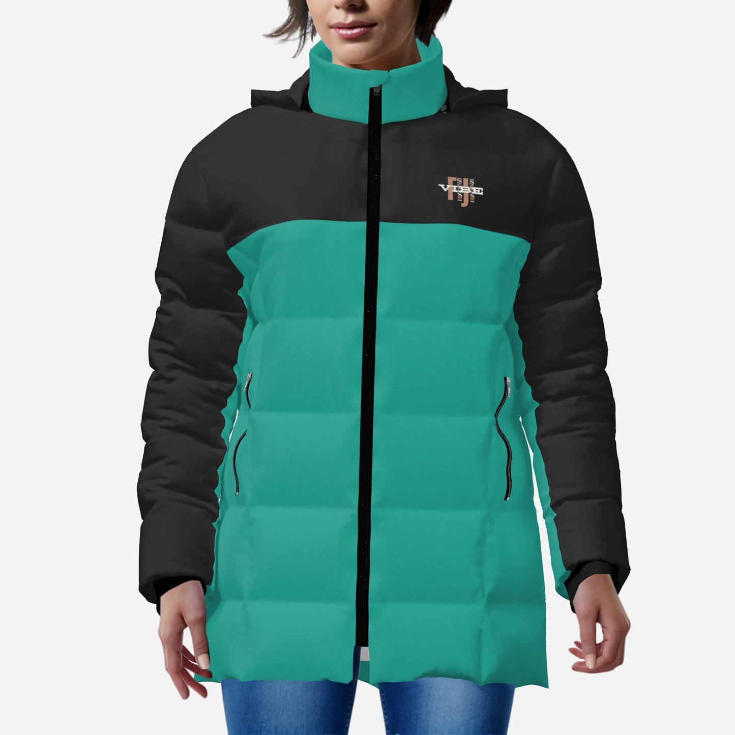 "FijiVibe" (Teale) Women's Zipper Thicken Jacket Coat