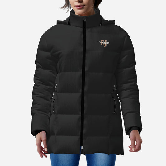 "FijiVibe" (Black) Women's Zipper Thicken Jacket Coat
