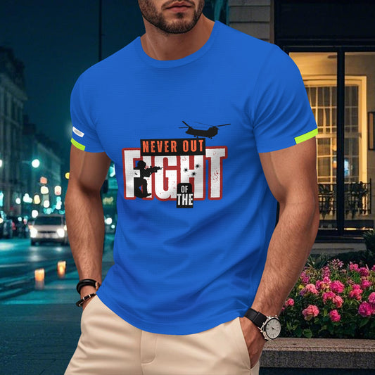 "Never Out Of The Fight" Men's Workout Moisture Wicking T-Shirts