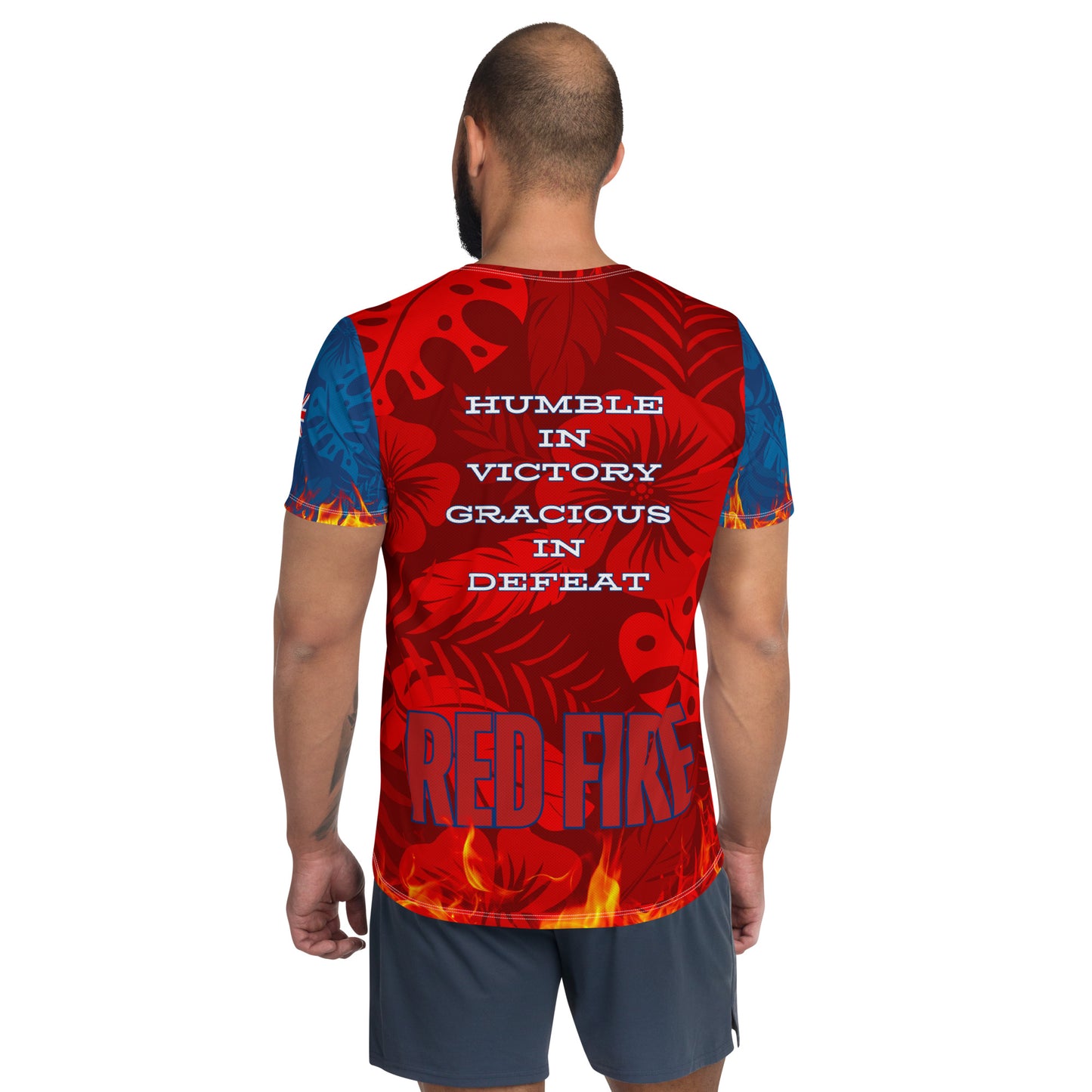 All-Over Print Men's Athletic T-shirt - "MARIST Red Fire"