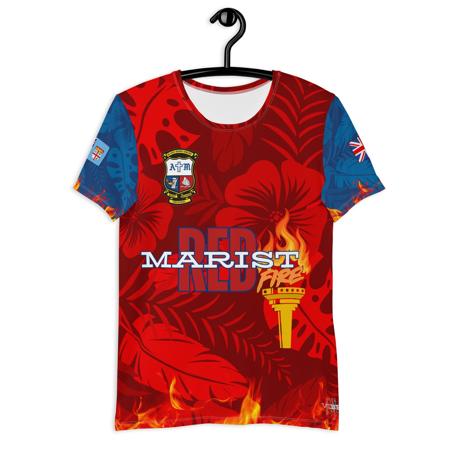 All-Over Print Men's Athletic T-shirt - "MARIST Red Fire"